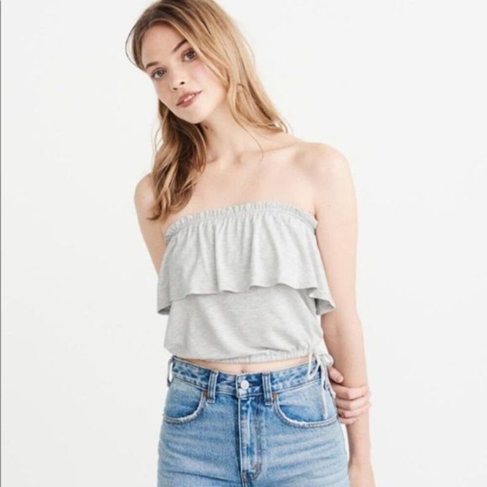 Abercrombie & Fitch Ruffle light gray Tube Top Size XS
